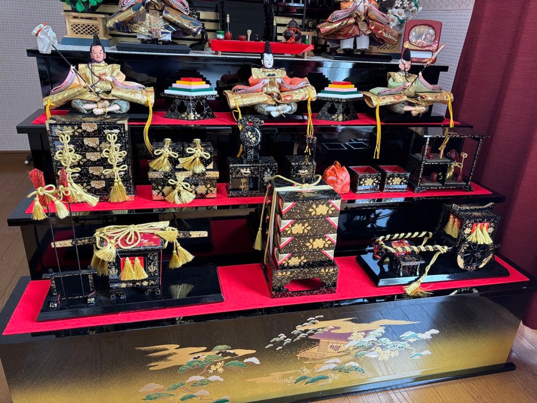 【まこちゃん専用】　京雛　木製雛壇の化粧板７枚のみ