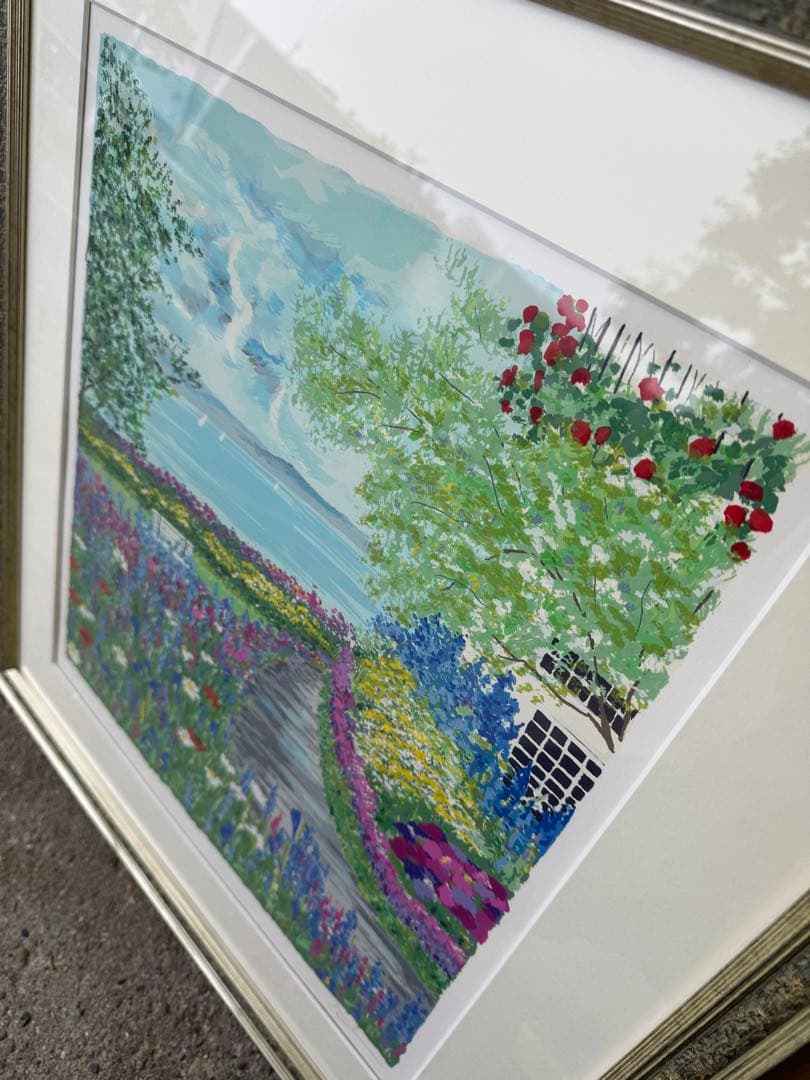 最終値下げ未使用 イーダ・ヴァリッキオ 絵画 【湖上のヨット】 シルクスクリーン