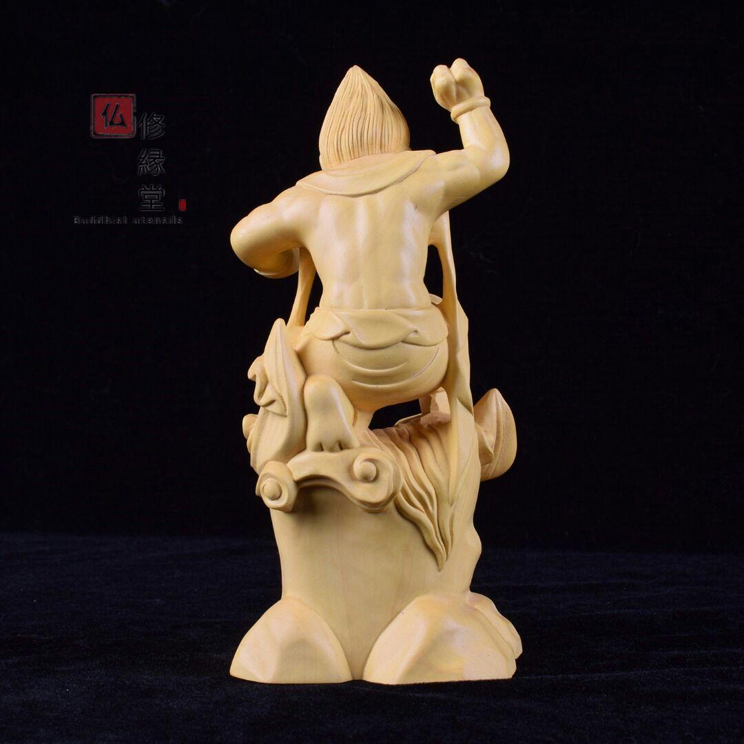 【修縁堂】高品質 木彫仏像 火神立像 彫刻 仏教工芸 柘植材 仏師で仕上げ