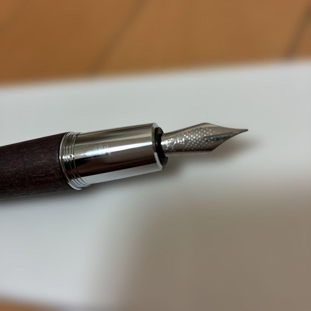 ファーバーカステル 万年筆 F エモーション ウッド&クローム 梨の木 ブラック