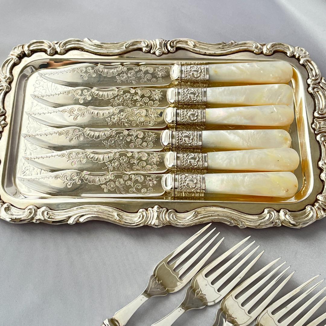 【Saunders & Shepherd】【白蝶貝】カトラリーセット