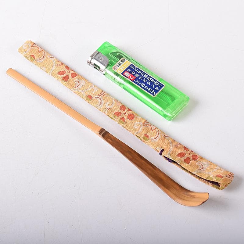 茶道具　裏千家十四代淡々斎　自作茶杓　銘和楽　仕覆付　共筒共箱　M　R8738