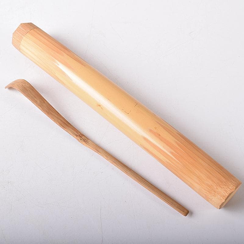 茶道具　裏千家十四代淡々斎　自作茶杓　銘和楽　仕覆付　共筒共箱　M　R8738