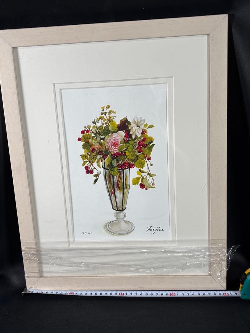 D008 橋本不二子 版画「my garden roses