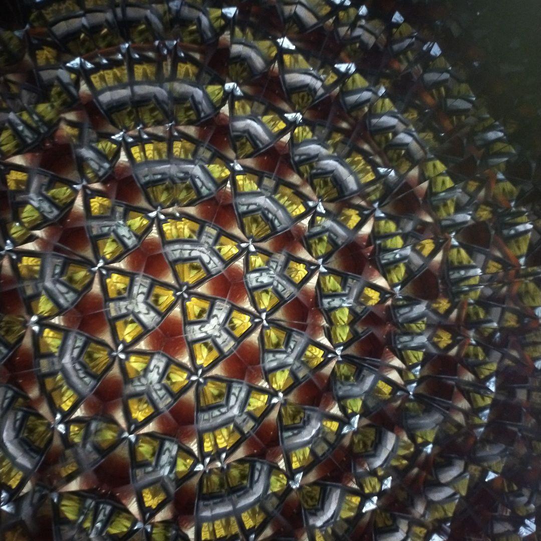 ステンドグラス万華鏡　ホイールスコープ　アンティーク　カレイドスコープ