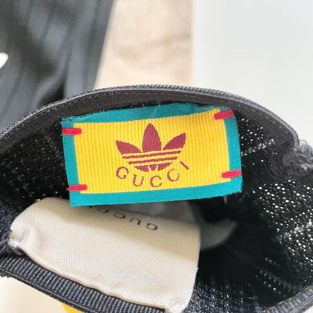 グッチ アディダス コラボ グローブ 手袋 指なし ニット ロゴ 黒 ブラック