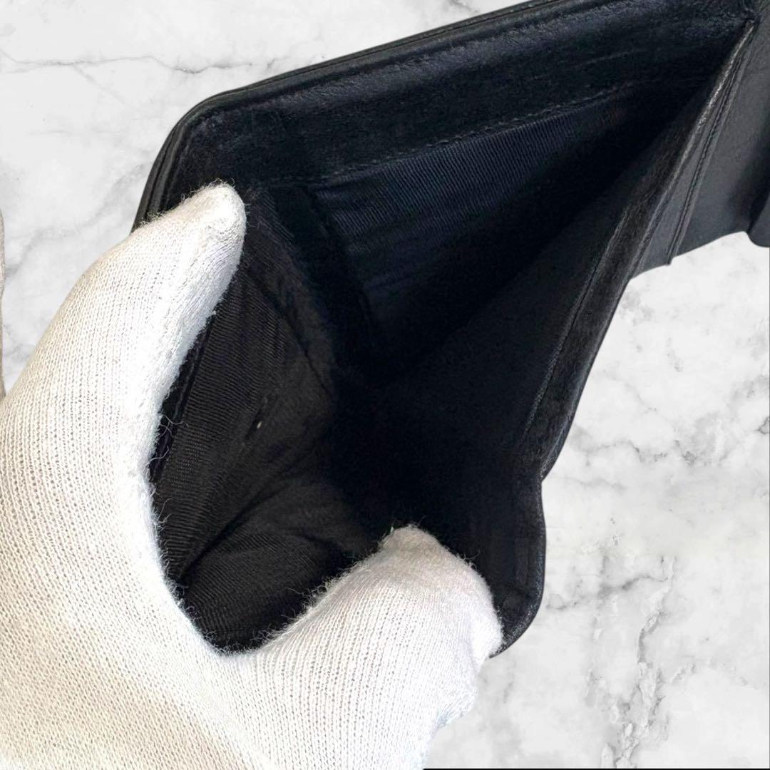 極美品✨ PRADA プラダ 三つ折り財布 オールレザー ブラック 黒