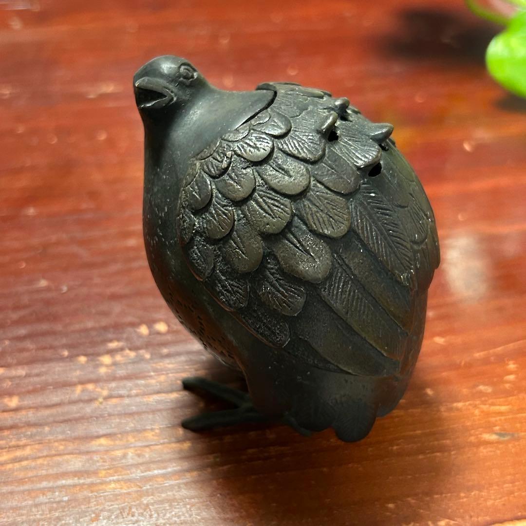 鶉の香炉　アンティーク　骨董