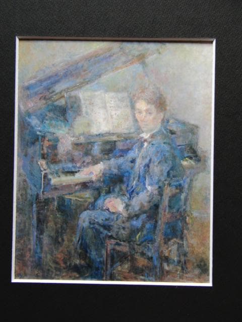 庄司栄吉、ピアニスト、希少な画集より、新品高級額・額装付