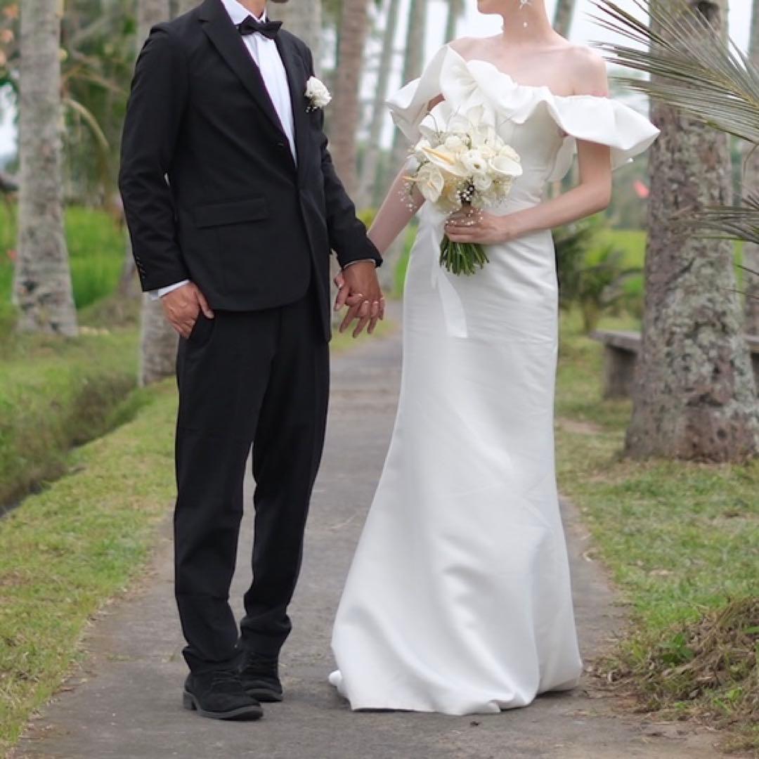 【美品】ドレスプロダクション ウェディングドレスw268