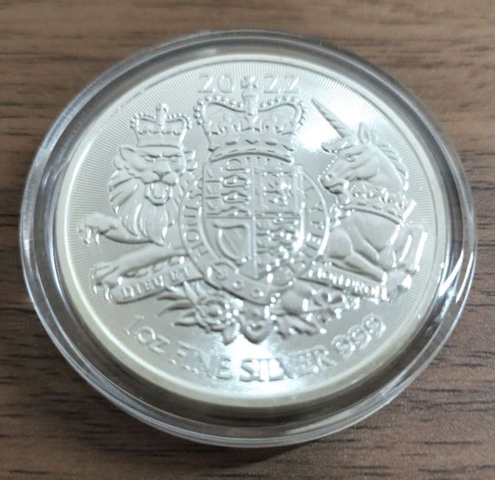 2022年英国王室の紋章・ライオンとユニコーンエリザベスⅡ世 1オンス銀貨 1枚