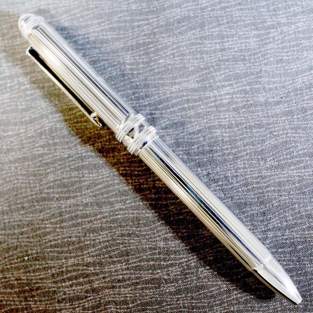 【美品】プラチナ ダブルアクション スターリングシルバー ボールペン シャープ