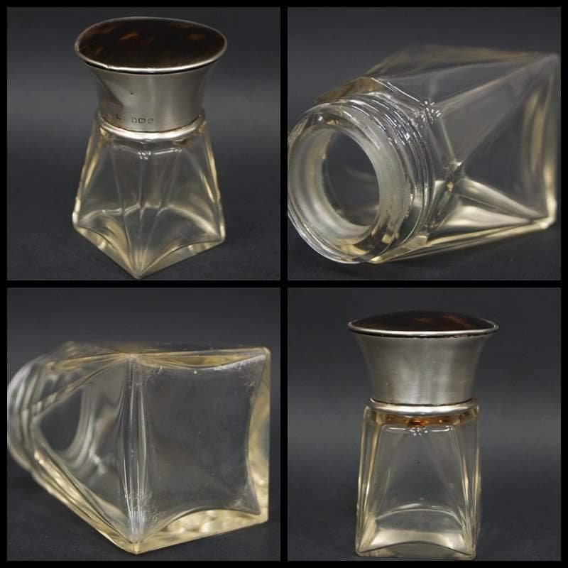 イギリス アンティーク 純銀製 べっ甲蓋 香水瓶 ホールマーク有☆時代物☆