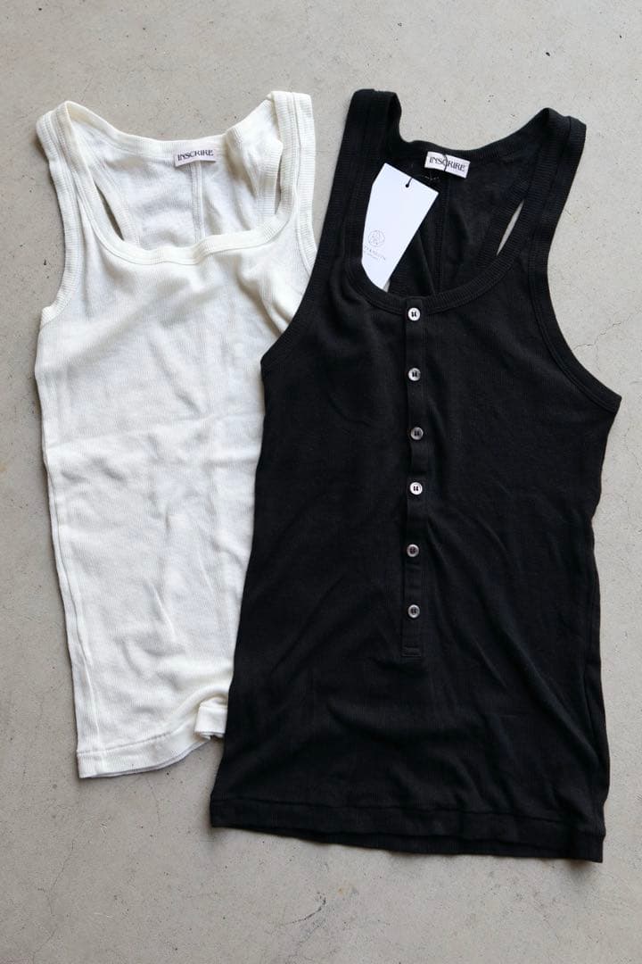 INSCRIRE アンスクリア タンクトップ 2枚セット ブラック