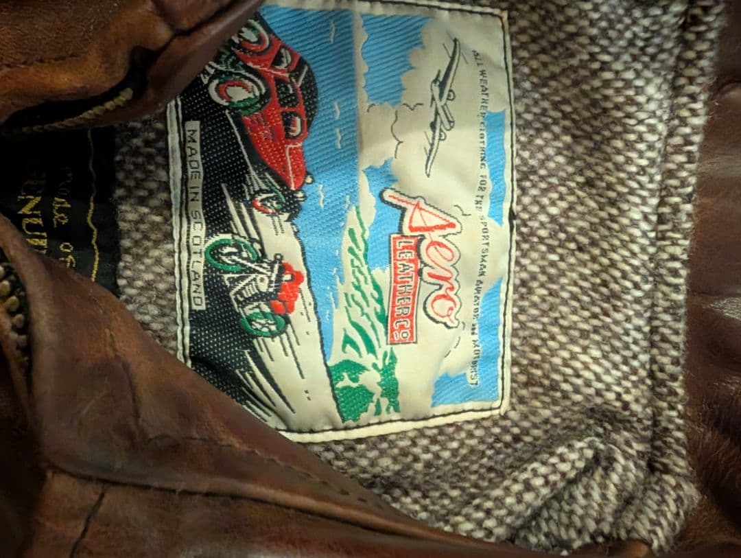 エアロレザー　ブラウン シングルライダースジャケット