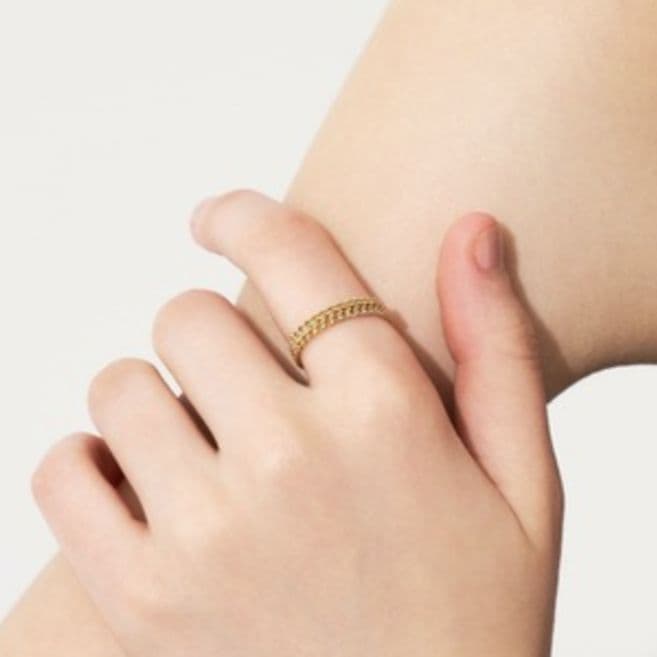 【ほぼ未使用品】K18 ビスマルク チェーンリング 喜平 大　L&Co.