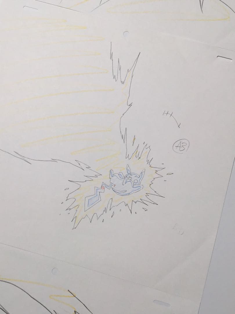 直筆 原画 世界に一枚 杉森健 ポケモン ピカチュウ POKEMON　3枚