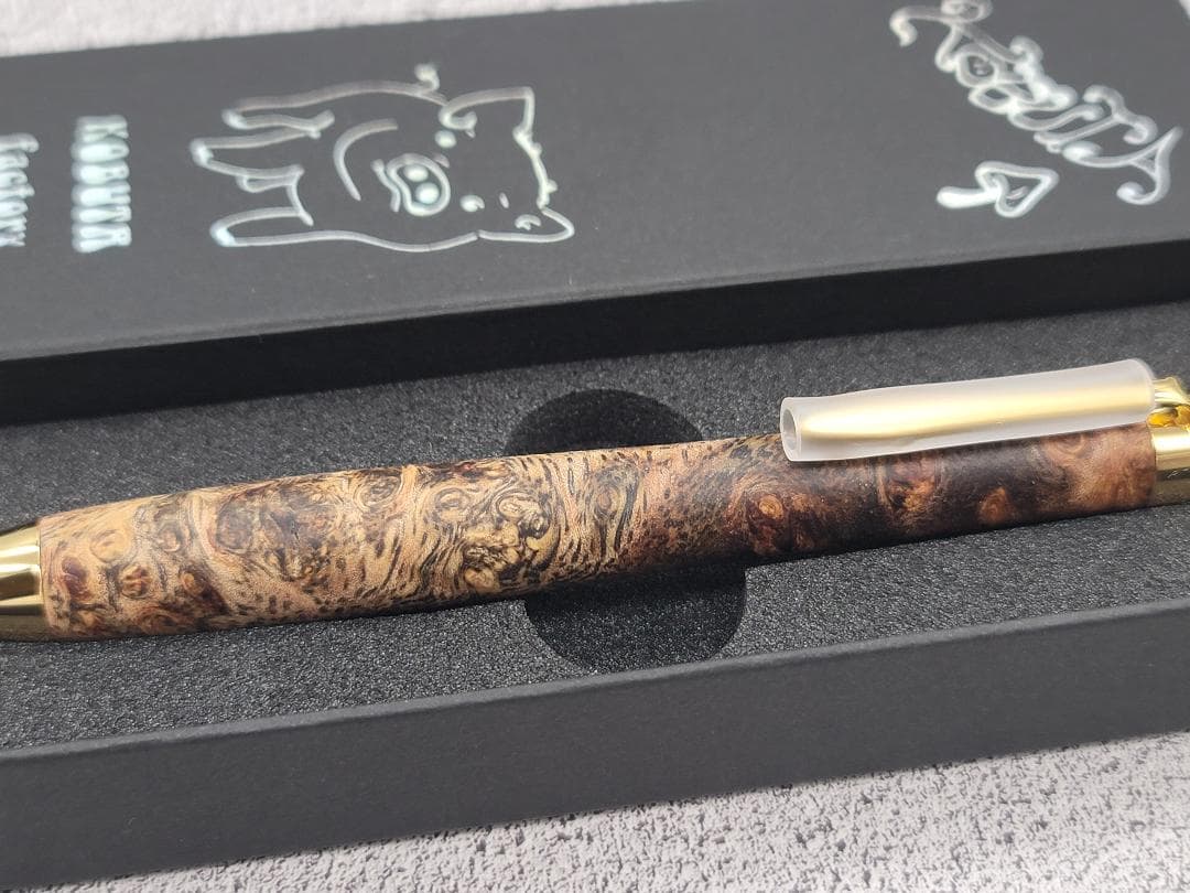 新品　こぶた工房　極上花梨瘤　スタビ　金金具　シャープペンシル0.5