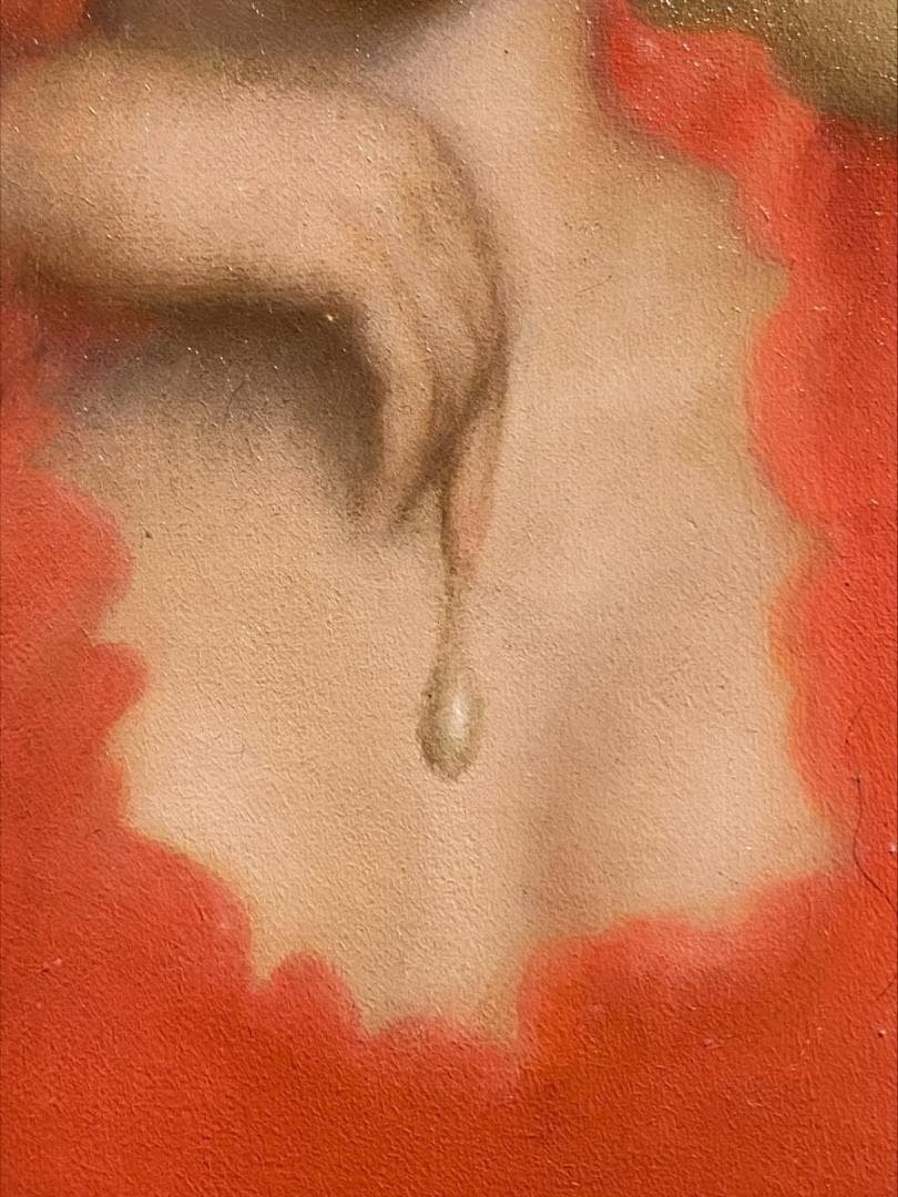 「真作」岩織治【雅麗】 　油絵　美人画　絵画　人物画　油彩画　F3号　サイン有