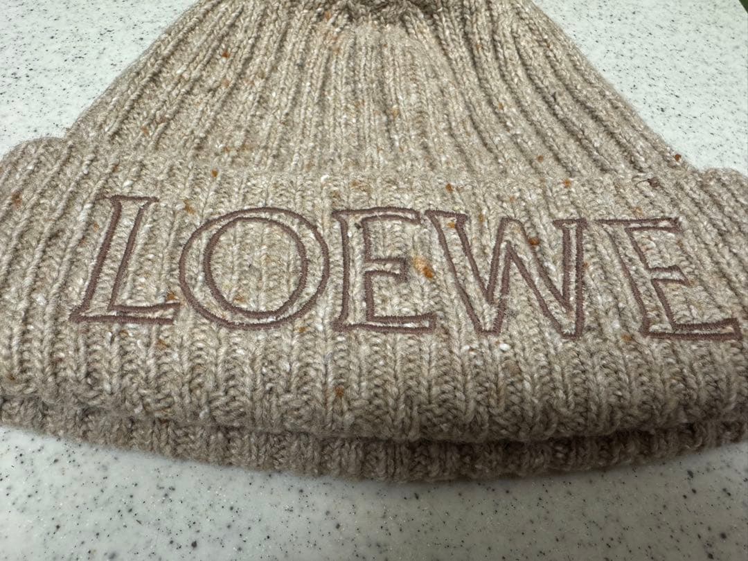 ロエベ ニット帽 ロゴ ウール F811487X28 LOEWE ビーニー 帽子