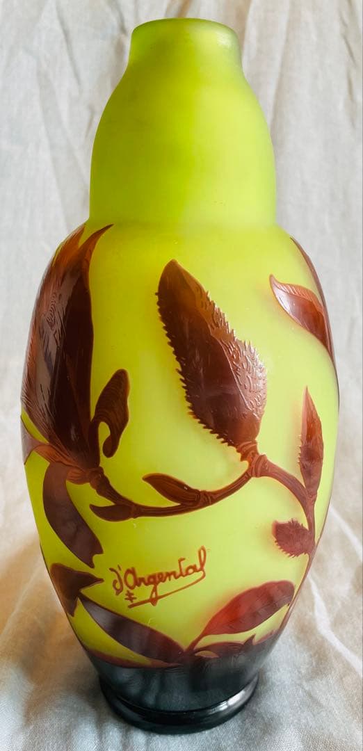 【KAITO】D'Argental工房 アールヌーボー様式 ガラス花瓶