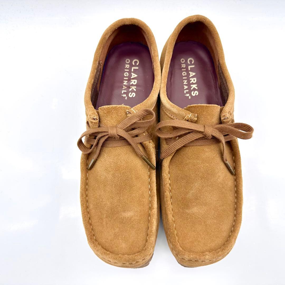 【美品】クラークス ワラビー ブラウン スエード モカシン UK8