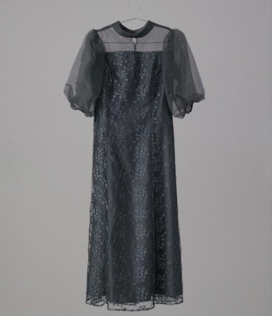 niana ニアナ オーガンジーパフスリーブ刺繍レース S 結婚式