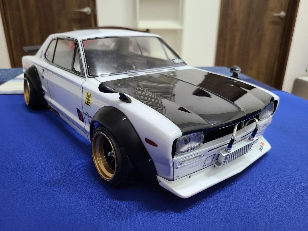 ラジコンボディ　ABCホビー　バリバリカスタム　ハコスカ角目＆ホイール4本セット