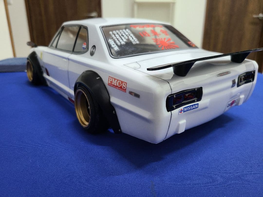 ラジコンボディ　ABCホビー　バリバリカスタム　ハコスカ角目＆ホイール4本セット