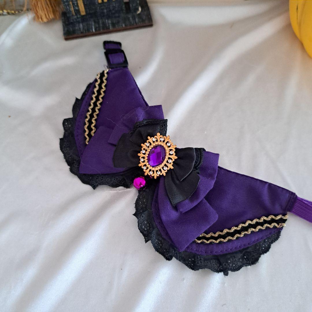 ハロウィン、ゴスロリ④(パープル)わんちゃん猫ちゃん用襟つき首輪