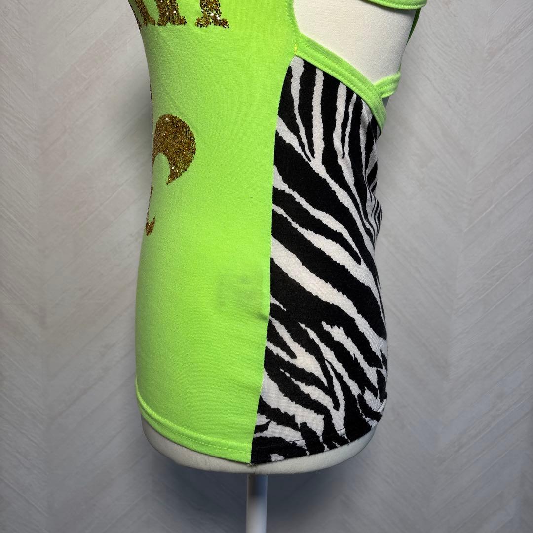 d.i.a. 平成ギャルy2k バックオープンゼブラ柄ラメロゴタンクトップ