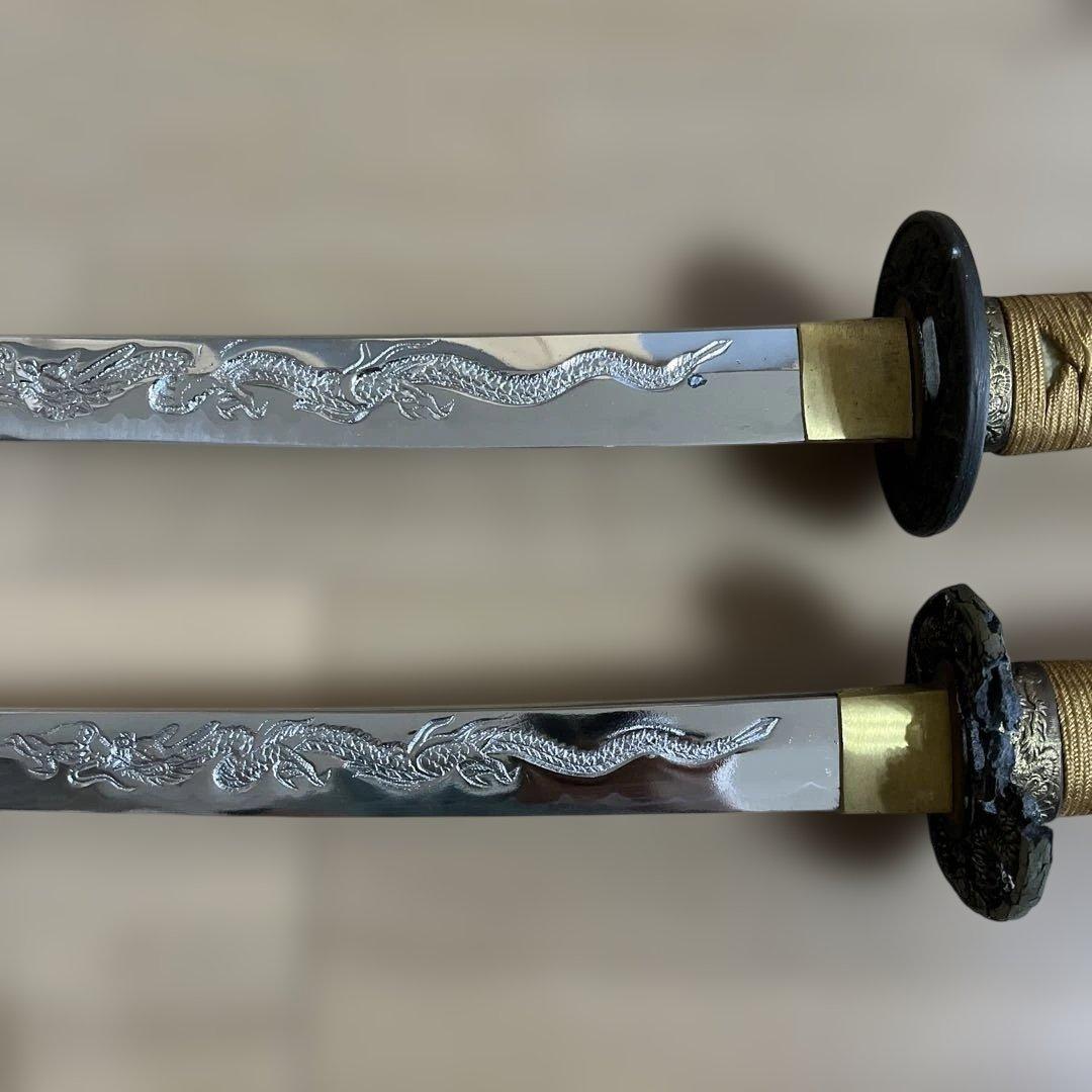 日本刀　模造刀　刀掛け　大小　太刀と脇差セット