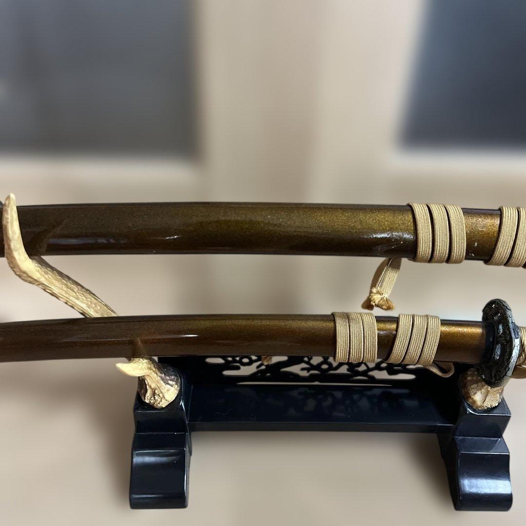 日本刀　模造刀　刀掛け　大小　太刀と脇差セット