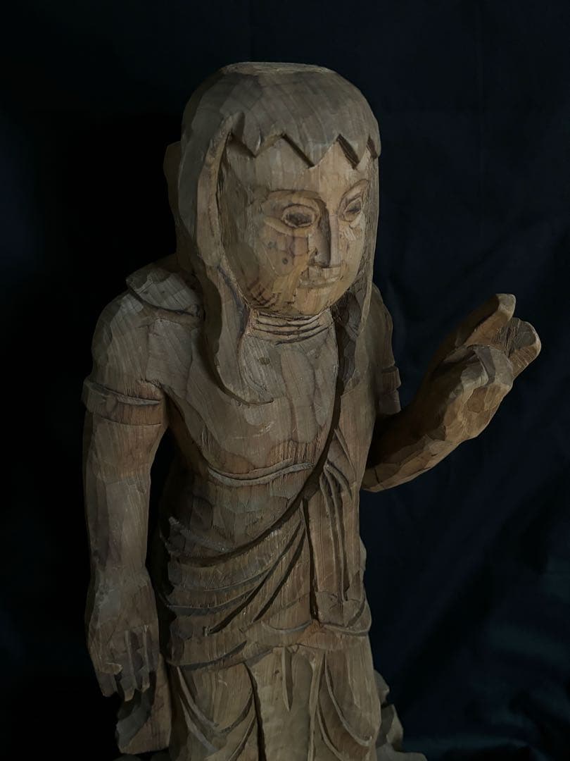 木彫 時代 仏像 70cm 菩薩立像 観音立像 仏教美術 木製 聖徳太子