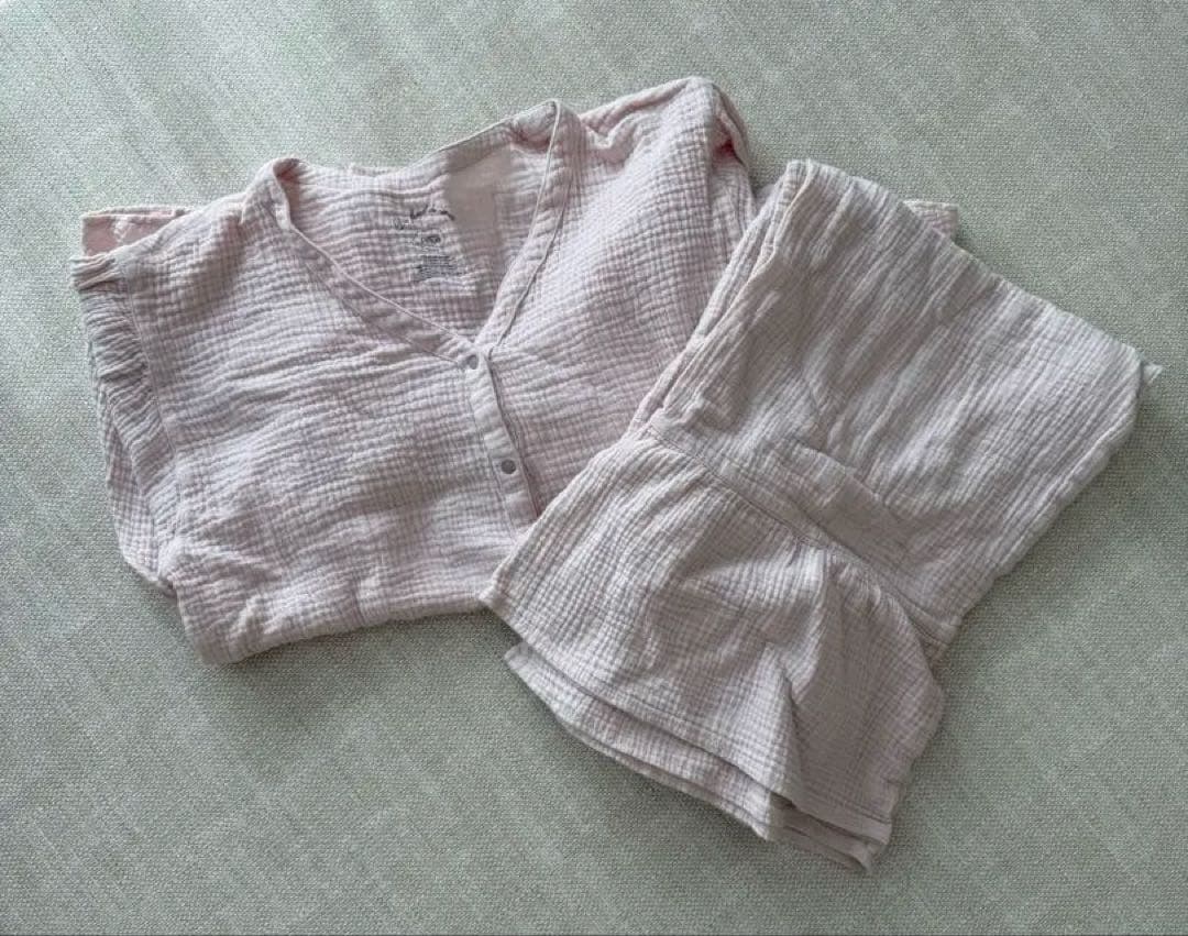 【今だけ】ジェラートピケ　薄ピンクコットン マタニティパジャマ