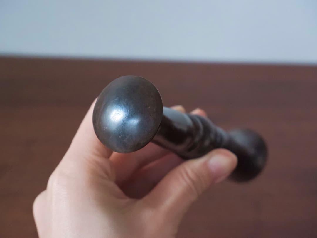 甫安乳鉢　乳棒　鉢　銅製　薬学　薬研　金属工芸　1710g　箱付　Q2315