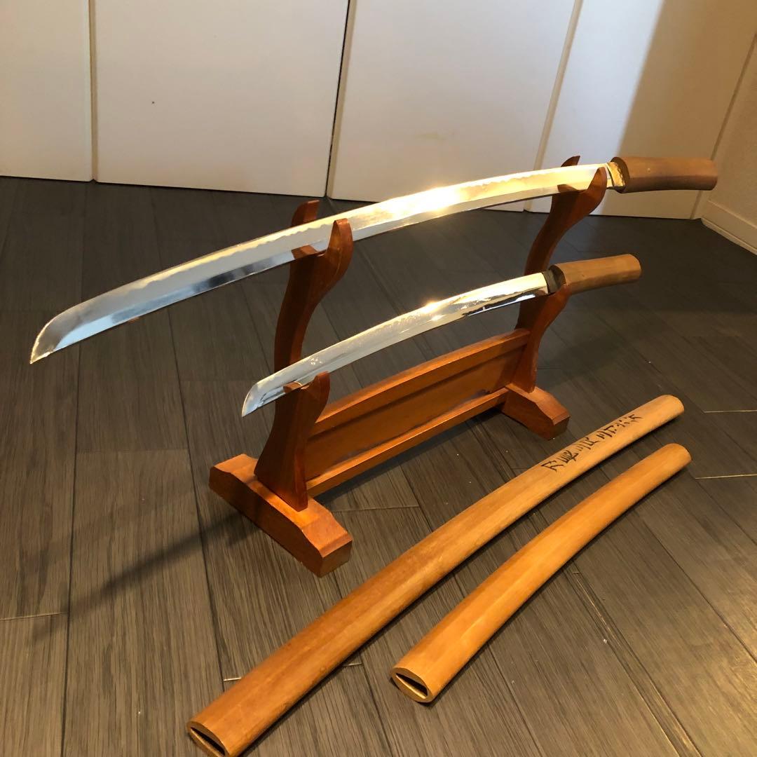 模造刀 白鞘 合金製 大小セット　長脇差　2本　拵え　太刀　居合刀