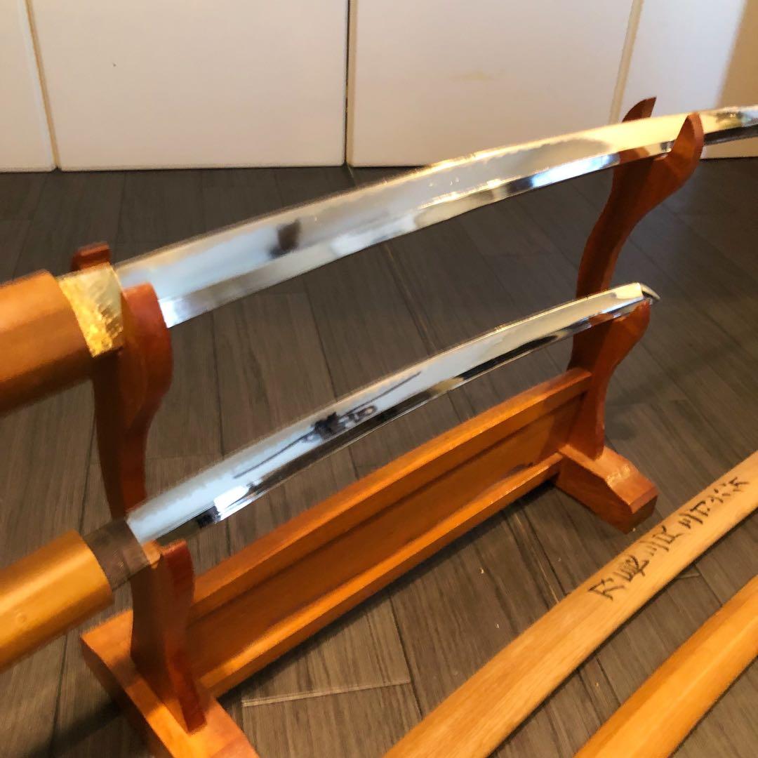 模造刀 白鞘 合金製 大小セット　長脇差　2本　拵え　太刀　居合刀