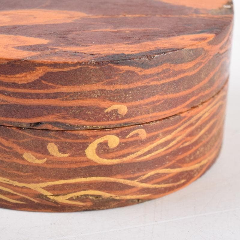 茶道具　宮下竹憲作　惺斎好写　波蒔絵　松皮丸香合　法谷文雅極め箱　V　8504