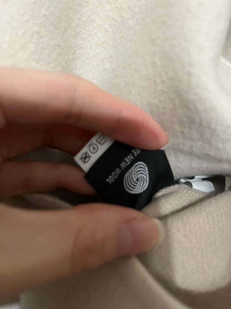 anuans バイカラーショートリバーコート （ECRU）