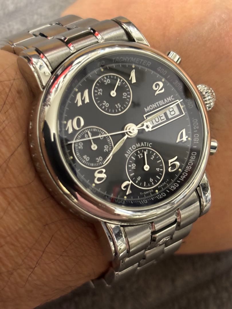 ■美品■MONTBLANC マイスターシュテック クロノ 自動巻■純正ブレス◾️