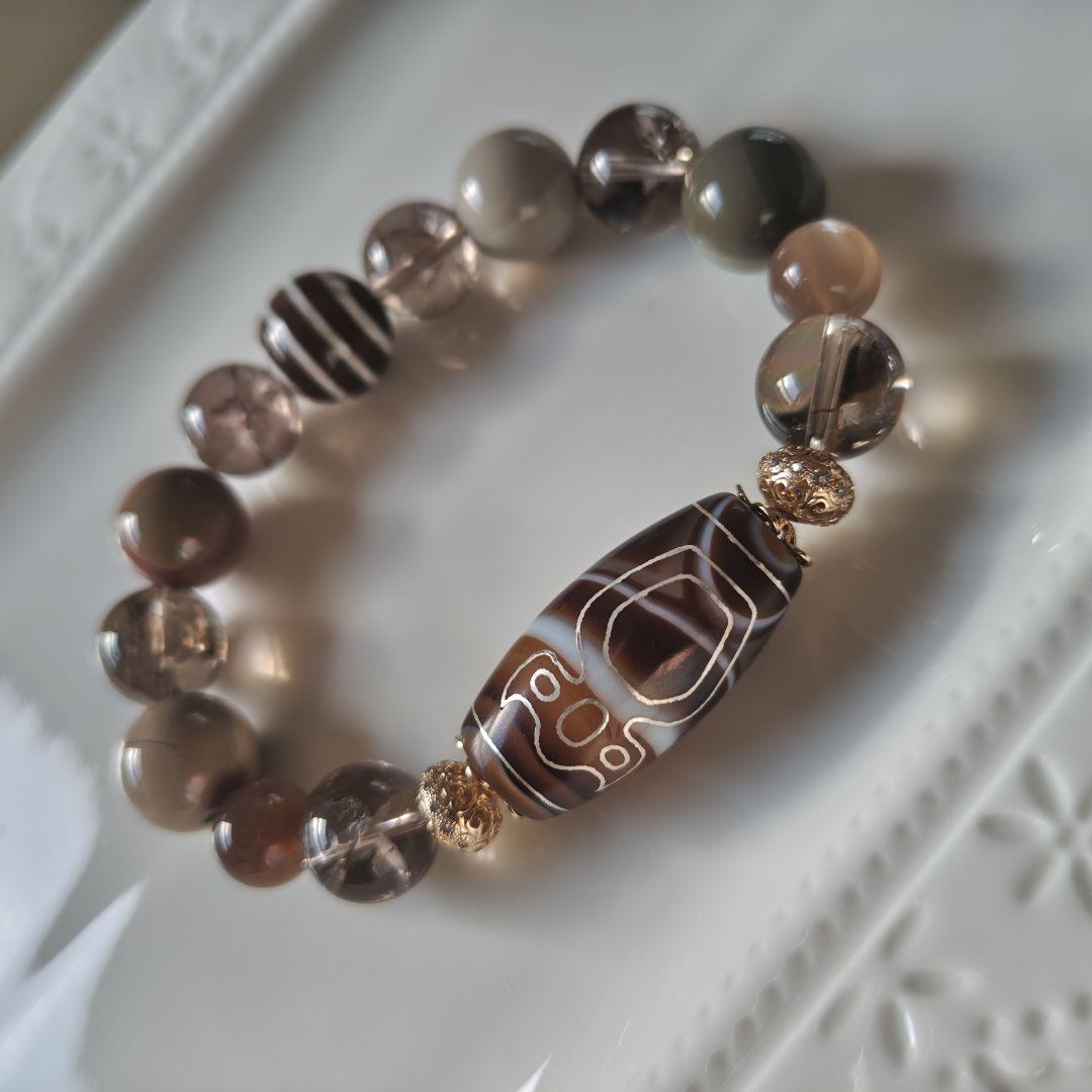 専用です♡銀線✩財神天珠、線天珠、レインボースモーキー、サンムーン、阿拉善瑪瑙