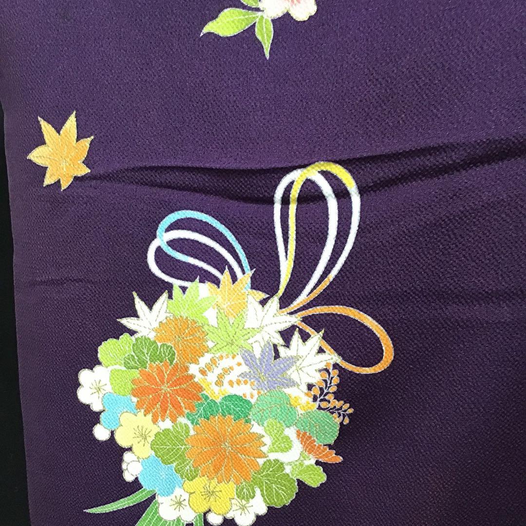大丸誂え 千總 京友禅 紫地 薬玉 金駒刺繍 振袖 単品