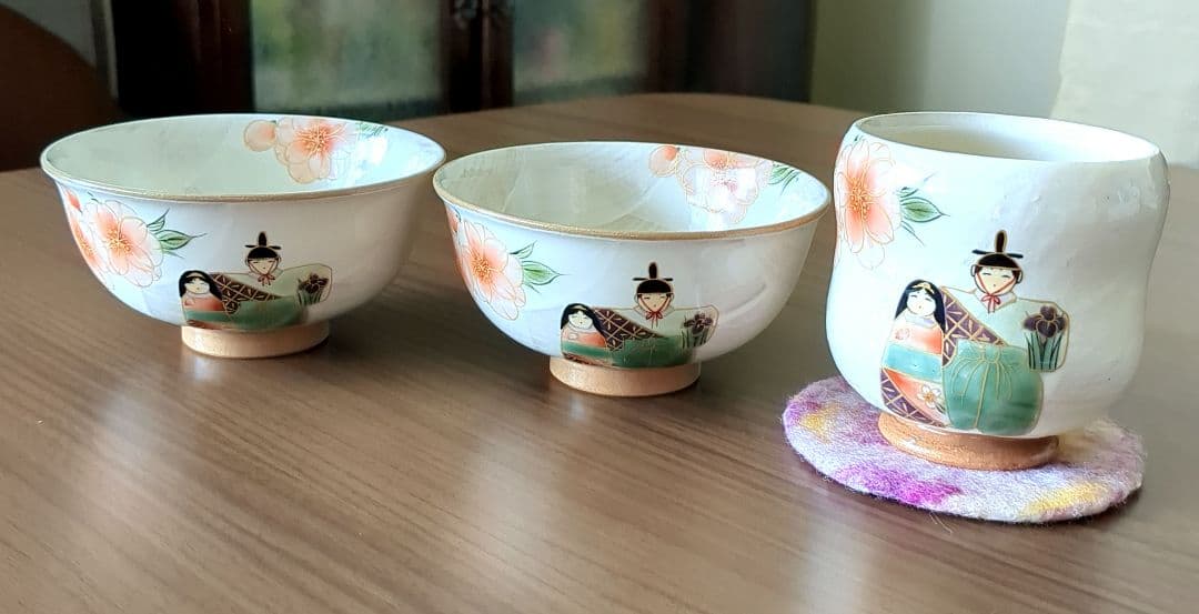 京焼陶あん　お雛さま飯碗湯呑みセット