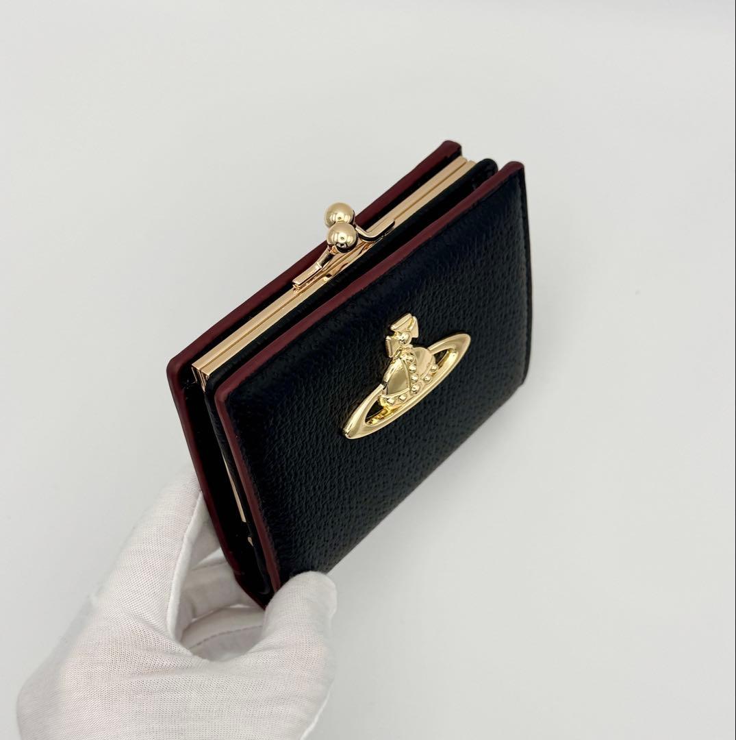 Vivienne Westwood がま口 二つ折り財布 黒 未使用