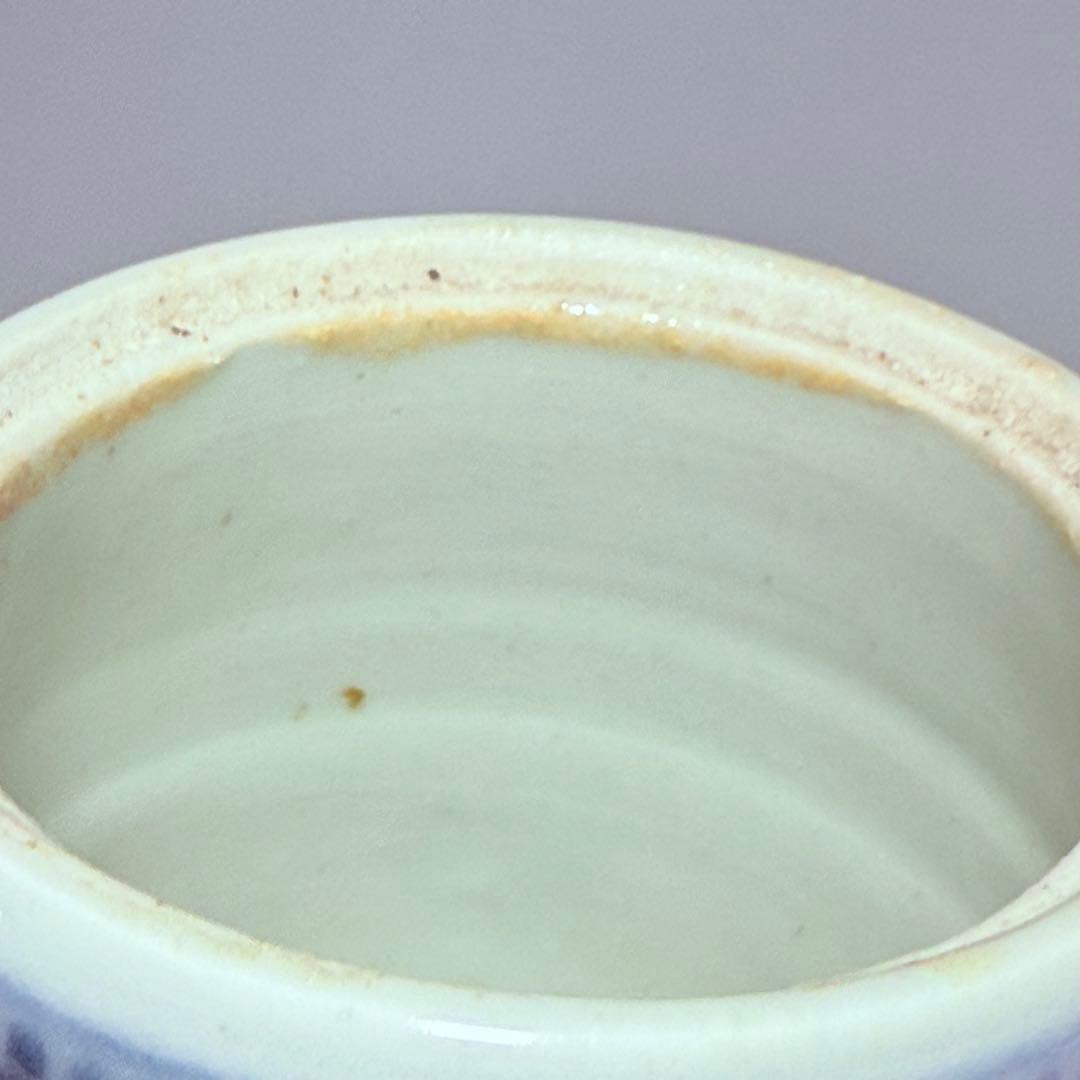 江戸時代　古伊万里　染付蛸唐草文様蓋物　緻密な絵付　大人気図柄　古器を楽しむ