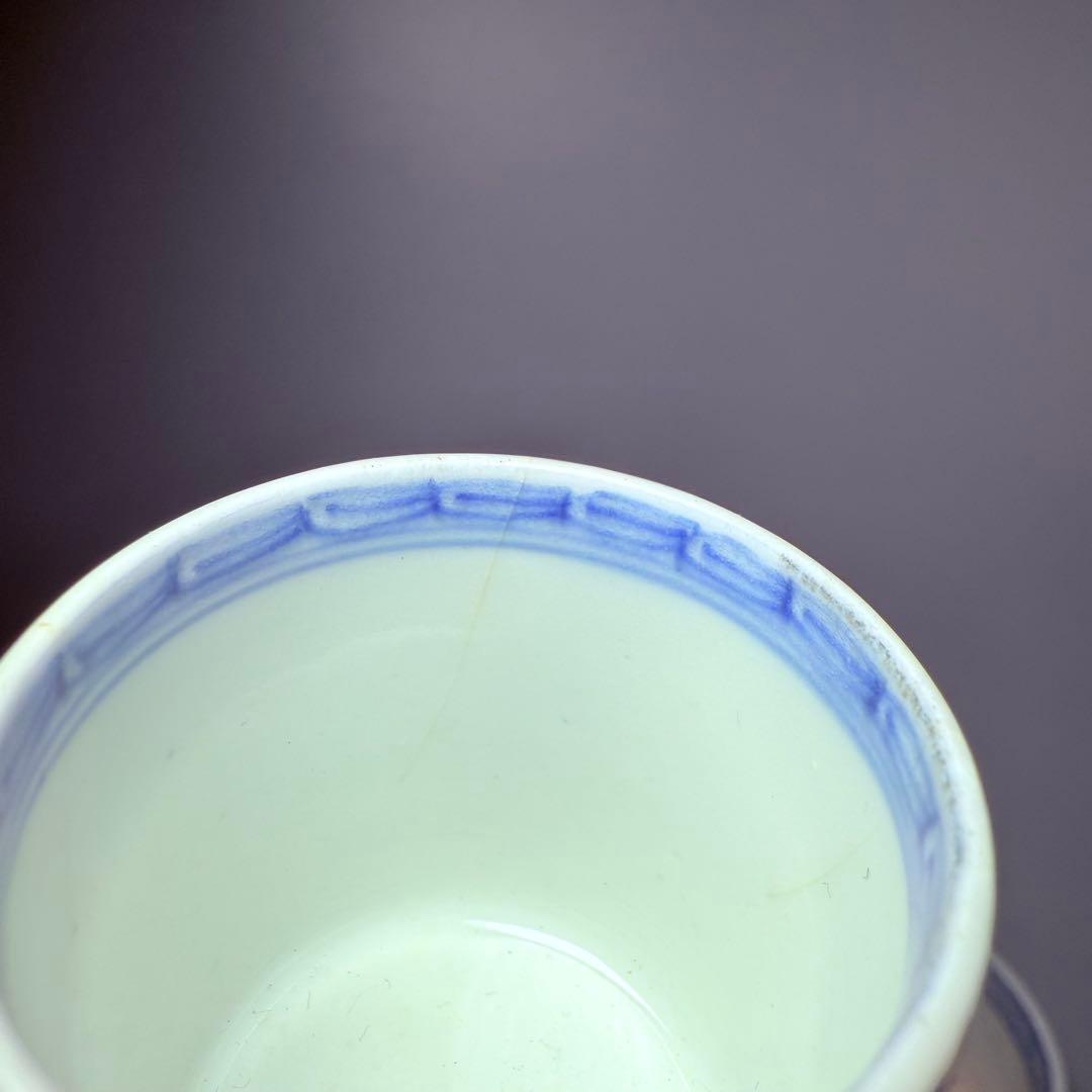 江戸時代　古伊万里　染付蛸唐草文様蓋物　緻密な絵付　大人気図柄　古器を楽しむ