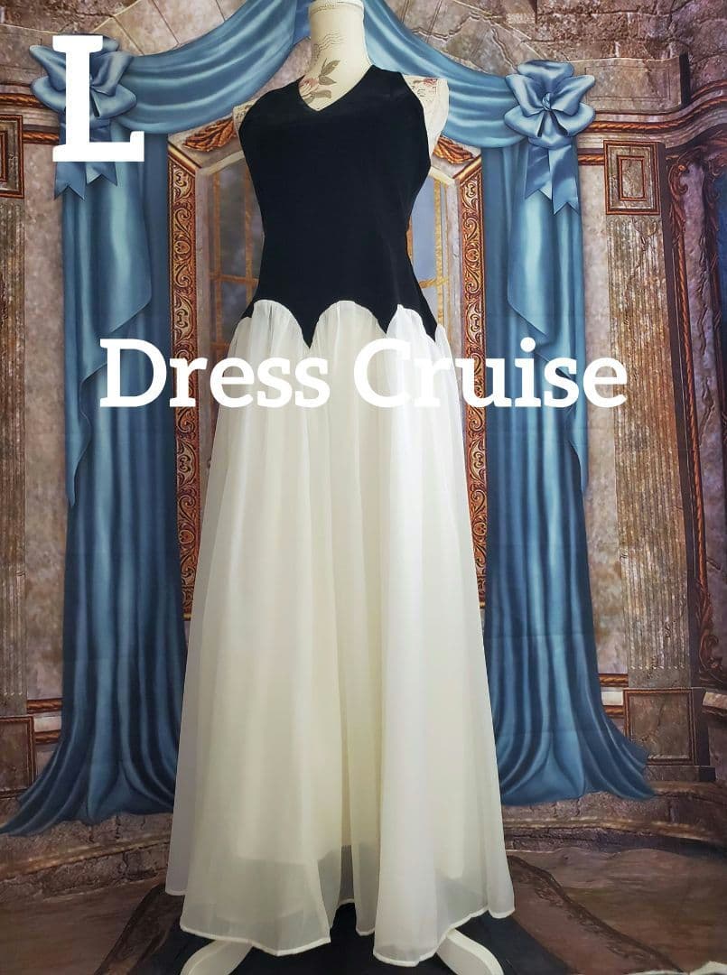 L【新品インポートセレクト】ベロア×オーガンジー ホルターネックドレス×ブラック