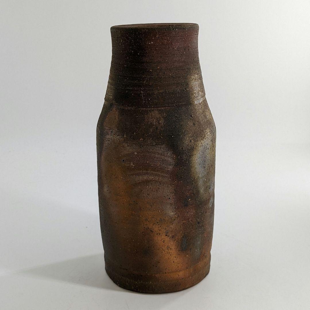 人間国宝 藤原雄 備前焼 花入 合箱栞 花器 フラワーベース 華道具 花瓶 花生