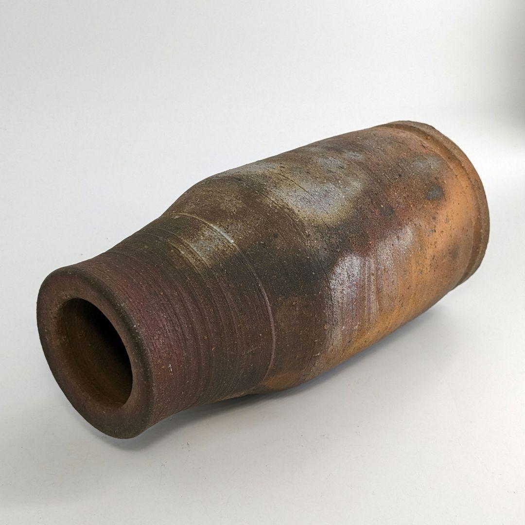 人間国宝 藤原雄 備前焼 花入 合箱栞 花器 フラワーベース 華道具 花瓶 花生